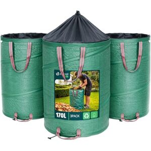 VOUNOT ® Borsa da Giardino Individual per Foglie 3 x 170L, Sacchi da Giardinaggio Pop Up, Sacco per Rifiuti da Giardino con Maniglie, Antistrappo, Idrorepellente, Riutilizzabile, Pieghevole VOUNOT ® Borsa da Giardino Individual per Foglie 3 x 170L, Sacchi da Giardinaggio Pop Up, Sacco per Rifiuti da Giardino con Maniglie, Antistrappo, Idrorepellente, Riutilizzabile, Pieghevole