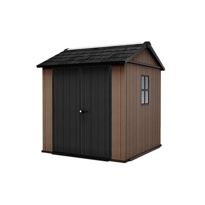 Keter Casetta da Giardino Newton 757/775, Effetto Legno Naturale, Porte e Finestre Orientabili, Marrone, 4 m², 223,8x230x246H cm Keter Casetta da Giardino Newton 757/775, Effetto Legno Naturale, Porte e Finestre Orientabili, Marrone, 4 m², 223,8x230x246H cm