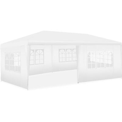tectake ® Gazebo 3x6 m, impermeabile con 5 pannelli laterali rimovibili, struttura in acciaio, tenda con protezione UV, tendone per feste, balconi, campeggio, auto, gazebo terrazzo esterno Bianco tectake ® Gazebo 3x6 m, impermeabile con 5 pannelli laterali rimovibili, struttura in acciaio, tenda con protezione UV, tendone per feste, balconi, campeggio, auto, gazebo terrazzo esterno Bianco