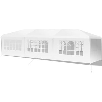 COSTWAY Gazebo da Giardino 3 x 9 m, Tendone per Feste con 8 Pannelli Laterali Rimovibili, Impermeabile Protezione UV, per Matrimonio Eventi e Barbecue COSTWAY Gazebo da Giardino 3 x 9 m, Tendone per Feste con 8 Pannelli Laterali Rimovibili, Impermeabile Protezione UV, per Matrimonio Eventi e Barbecue