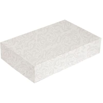 Garcia de Pou 50 pezzi Scatole Catering, piatto 'Thepack Damasco' 310 G/M2 46 x 35 cm bianco cartone ondulato Nano-Micro Garcia de Pou 50 pezzi Scatole Catering, piatto 'Thepack Damasco' 310 G/M2 46 x 35 cm bianco cartone ondulato Nano-Micro