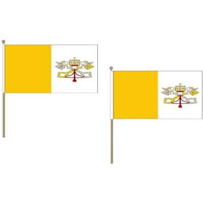 AZ FLAG Pacco 10 Bandiere Città del Vaticano 45x30cm con Asta di Legno Bandiera VATICANA 30 x 45 cm AZ FLAG Pacco 10 Bandiere Città del Vaticano 45x30cm con Asta di Legno Bandiera VATICANA 30 x 45 cm