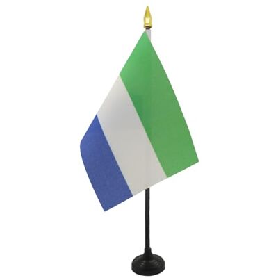 AZ FLAG Bandiera da Tavolo Sierra Leone 15x10 cm Base Plastica AZ FLAG Bandiera da Tavolo Sierra Leone 15x10 cm Base Plastica