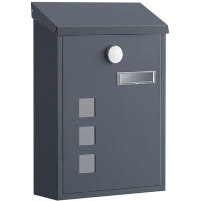 SONGMICS Cassetta Postale da Esterno in Acciaio, con Serratura in Rame Cassetta Lettere, 3 Finestre di Controllo, 21,8 x 9 x 31,8 cm, Grigio, Collezione POSTER GMB032GZ01 SONGMICS Cassetta Postale da Esterno in Acciaio, con Serratura in Rame Cassetta Lettere, 3 Finestre di Controllo, 21,8 x 9 x 31,8 cm, Grigio, Collezione POSTER GMB032GZ01