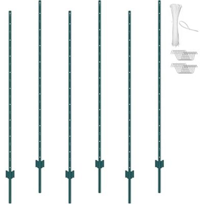 VEVOR Pali per Recinzione 182,88 cm in Metallo Resistente, 6 Pezzi Acciaio Robusto per Cortile, Prato, Fattorie e Recinzioni a Catena per Esterni, Verde VEVOR Pali per Recinzione 182,88 cm in Metallo Resistente, 6 Pezzi Acciaio Robusto per Cortile, Prato, Fattorie e Recinzioni a Catena per Esterni, Verde