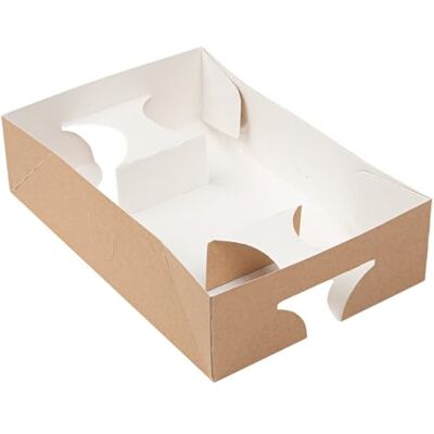 Garcia de Pou 50 Unità Vassoi Trasporto 4 Bicchieri+1 Compart. 'Thepack' 280 G/M2 25,3 x 17 x 6,5 cm naturale cartone ondulato Nano-Micro Garcia de Pou 50 Unità Vassoi Trasporto 4 Bicchieri+1 Compart. 'Thepack' 280 G/M2 25,3 x 17 x 6,5 cm naturale cartone ondulato Nano-Micro