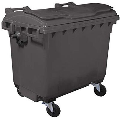 Mobil Plastic Cassonetto 4 ruote porta rifiuti immondizia lt. 660 GRIGIO Mobil Plastic Cassonetto 4 ruote porta rifiuti immondizia lt. 660 GRIGIO