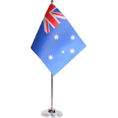AZ FLAG Bandiera da Tavolo Australia 22x15 cm Australiana Raso Base Metallo Uso interno bandiera da tavolo finitura cucita e bordi rinforzati con asta e base metallica AZ FLAG Bandiera da Tavolo Australia 22x15 cm Australiana Raso Base Metallo Uso interno bandiera da tavolo finitura cucita e bordi rinforzati con asta e base metallica