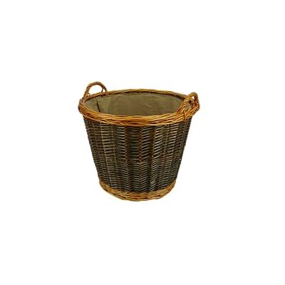VALO Cestino rotondo in vimini con inserto in iuta, diametro 50 x 41 cm, per legna da ardere, in materiali naturali, per proteggere il pavimento, cestino in legno VALO Cestino rotondo in vimini con inserto in iuta, diametro 50 x 41 cm, per legna da ardere, in materiali naturali, per proteggere il pavimento, cestino in legno
