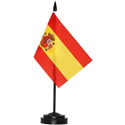 Anley Set bandiera da scrivania deluxe Spagna Bandiera spagnola da tavolo in miniatura da 6 x 4 pollici con palo da 12 "- Colori vivaci e resistente allo sbiadimento Base nera e punta a lancia Anley Set bandiera da scrivania deluxe Spagna Bandiera spagnola da tavolo in miniatura da 6 x 4 pollici con palo da 12 "- Colori vivaci e resistente allo sbiadimento Base nera e punta a lancia