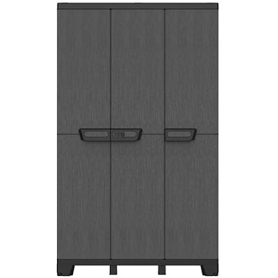 TERRY Ardesia 102A, Armadio Portascope a 3 Ante, Divisorio Verticale, 3 Ripiani Interni Regolabili, Effetto Pietra, da Esterno e Interno Coperto, 102x39x172 cm TERRY Ardesia 102A, Armadio Portascope a 3 Ante, Divisorio Verticale, 3 Ripiani Interni Regolabili, Effetto Pietra, da Esterno e Interno Coperto, 102x39x172 cm