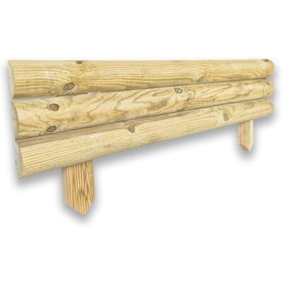 SUNWOOD Bordura da Giardino per aiuola 100x22,5x4 cm in Legno di Pino impregnato, Recinzione bassa a 2 punte vampiro, Made in Italy SUNWOOD Bordura da Giardino per aiuola 100x22,5x4 cm in Legno di Pino impregnato, Recinzione bassa a 2 punte vampiro, Made in Italy