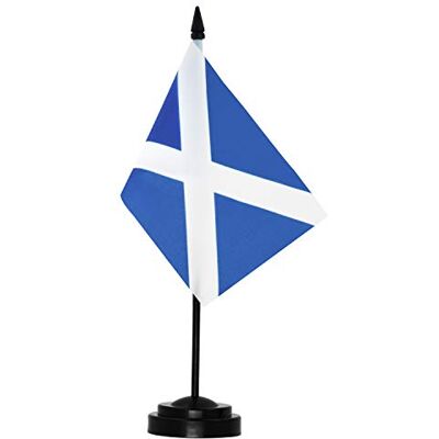 Anley Scotland Deluxe Table Flag Set 6 "x 4" bandiera da tavolo scozzese in miniatura con asta solida da 12 "- colori resistenti allo sbiadimento base nera e punta di lancia Anley Scotland Deluxe Table Flag Set 6 "x 4" bandiera da tavolo scozzese in miniatura con asta solida da 12 "- colori resistenti allo sbiadimento base nera e punta di lancia