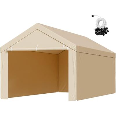 VEVOR Tettoia per Posto Auto Coperto, Telo Superiore per Tenda da Garage con Pareti Laterali 6,0 x 2,87 m, Resistente ai Raggi UV Impermeabile, con Passeggini a Sfera, Telaio non Incluso, Beige VEVOR Tettoia per Posto Auto Coperto, Telo Superiore per Tenda da Garage con Pareti Laterali 6,0 x 2,87 m, Resistente ai Raggi UV Impermeabile, con Passeggini a Sfera, Telaio non Incluso, Beige