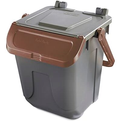 Mobil Plastic Contenitore raccolta differenziata 25L grigio e marrone con sportello basculante Modello Ecology Bidone per rifiuti e riciclo domestico Mobil Plastic Contenitore raccolta differenziata 25L grigio e marrone con sportello basculante Modello Ecology Bidone per rifiuti e riciclo domestico