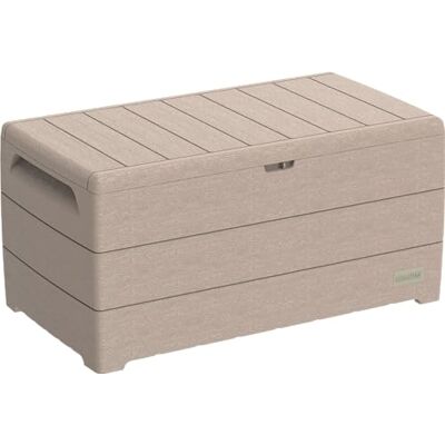 Duramax Cedargrain Durabox 270 Litri/ 71 Galloni Baule da Giardino, Cassapanca Contenitore da Esterno in plastica con ruote e maniglie, Scatole Per Esterni, Tortora caldo, 55.7 x 45.3 x 117.2 cm Duramax Cedargrain Durabox 270 Litri/ 71 Galloni Baule da Giardino, Cassapanca Contenitore da Esterno in plastica con ruote e maniglie, Scatole Per Esterni, Tortora caldo, 55.7 x 45.3 x 117.2 cm