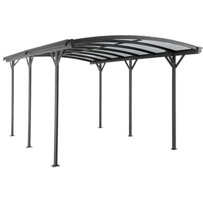 Unique -Tettoia pergola semplice autoportante in alluminio per 1 auto 15,15 m² Antracite BARESA Unique -Tettoia pergola semplice autoportante in alluminio per 1 auto 15,15 m² Antracite BARESA