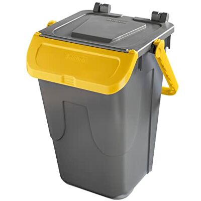 Mobil Plastic Bidone per raccolta differenziata grigio con sportello basculante giallo modello Ecology 35 litri Mobil Plastic Bidone per raccolta differenziata grigio con sportello basculante giallo modello Ecology 35 litri