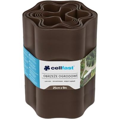 Cellfast Bordo ondulto per iuole d girdino, in plstic, 25 cm x 9 m (mrrone) Cellfast Bordo ondulto per iuole d girdino, in plstic, 25 cm x 9 m (mrrone)