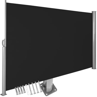 tectake ® Tenda Frangivento a Scorrimento, Paravento Estraibile Esterno, Frangivista con Meccanismo Automatico, Protezione Solare e Privacy, Ideale per Balconi e Terrazzi, 160x300 cm Nero tectake ® Tenda Frangivento a Scorrimento, Paravento Estraibile Esterno, Frangivista con Meccanismo Automatico, Protezione Solare e Privacy, Ideale per Balconi e Terrazzi, 160x300 cm Nero