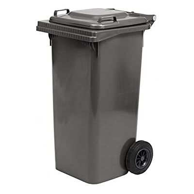 Mobil Plastic Bidone spazzatura per la raccolta differenziata rifiuti, capacità 80 Lt, certificato UNI EN 840, per uso esterno, colore grigio scuro Mobil Plastic Bidone spazzatura per la raccolta differenziata rifiuti, capacità 80 Lt, certificato UNI EN 840, per uso esterno, colore grigio scuro