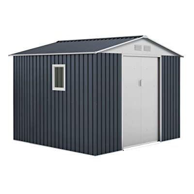 Gardiun KIS233 Casetta Metallica Derby 7,06 m² Esterno 255x277x22 cm Acciaio Zincato Grigio Antracite Gardiun KIS233 Casetta Metallica Derby 7,06 m² Esterno 255x277x22 cm Acciaio Zincato Grigio Antracite