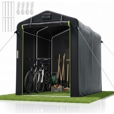 Juskys ® Tenda per Attrezzi S riparo esterno durevole in tessuto Oxford 400D con telaio metallico rinforzato, impermeabilità 3000 mm dimensioni 120x180x165 cm Juskys ® Tenda per Attrezzi S riparo esterno durevole in tessuto Oxford 400D con telaio metallico rinforzato, impermeabilità 3000 mm dimensioni 120x180x165 cm