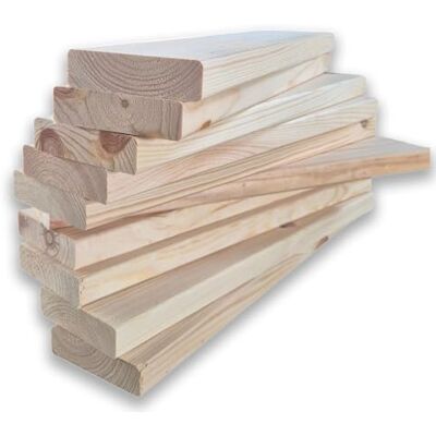 SUNWOOD 10x Listello in legno di PINO da 40 cm, sezione 8,5x2,2 cm, Piallato e Smussato SUNWOOD 10x Listello in legno di PINO da 40 cm, sezione 8,5x2,2 cm, Piallato e Smussato