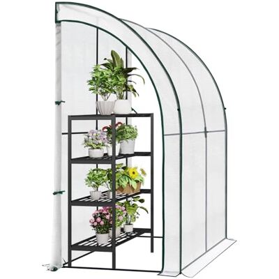 WOLTU Serra per Svernamento Murale, Impermeabile, Bianco, 200x100x210cm PE 140g/m²; Rinforzato; Tutte le Stagioni; Piante/Ortaggi; Fiori; Giardino WOLTU Serra per Svernamento Murale, Impermeabile, Bianco, 200x100x210cm PE 140g/m²; Rinforzato; Tutte le Stagioni; Piante/Ortaggi; Fiori; Giardino