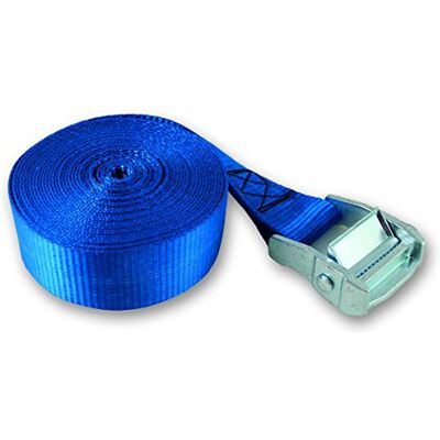 Chapuis Fettuccia in polipropilene con artiglio a camma, tensione massima 35 mm, 5 m, colore: blu Chapuis Fettuccia in polipropilene con artiglio a camma, tensione massima 35 mm, 5 m, colore: blu