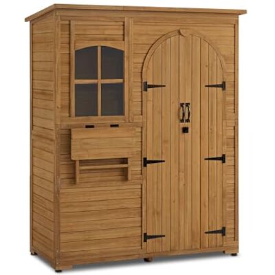 MCombo M casetta da giardino casetta per attrezzi in legno resistente alle intemperie, casetta da giardino da esterno impermeabile walk-in, per area esterna balcone terrazza 73×144×185 cm (natura) MCombo M casetta da giardino casetta per attrezzi in legno resistente alle intemperie, casetta da giardino da esterno impermeabile walk-in, per area esterna balcone terrazza 73×144×185 cm (natura)