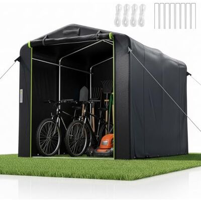 Juskys ® Tenda per Attrezzi M riparo esterno durevole in tessuto Oxford 400D con telaio metallico rinforzato, impermeabilità 3000 mm dimensioni 160 x 220 x 175 cm Juskys ® Tenda per Attrezzi M riparo esterno durevole in tessuto Oxford 400D con telaio metallico rinforzato, impermeabilità 3000 mm dimensioni 160 x 220 x 175 cm