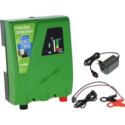 Kerbl TITAN DUO 12000 smart, dispositivo per recinzioni da pascolo, 12/230 V DUO smart, input 12.00 J, tensione massima 11.200 V, per recinzioni fino a 50 km, prodotto in Germania Kerbl TITAN DUO 12000 smart, dispositivo per recinzioni da pascolo, 12/230 V DUO smart, input 12.00 J, tensione massima 11.200 V, per recinzioni fino a 50 km, prodotto in Germania