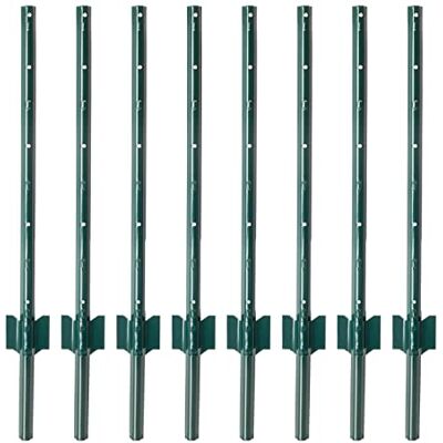 Voss 8 pz. Pali Metallici con Profilo a U, 87 cm, Pali per Rete per voliere, Rete Esagonale, Rete per recinto Giardino, Rete per Piante rampicanti, Verdi Voss 8 pz. Pali Metallici con Profilo a U, 87 cm, Pali per Rete per voliere, Rete Esagonale, Rete per recinto Giardino, Rete per Piante rampicanti, Verdi