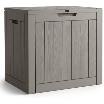 AKORD Baule da Giardino Impermeabile 117L Cassapanca Esterna in Polipropilene Effetto Legno Scatola Contenitore per Balcone e Terrazza, 56x53,2x43,1 cm, Grigio AKORD Baule da Giardino Impermeabile 117L Cassapanca Esterna in Polipropilene Effetto Legno Scatola Contenitore per Balcone e Terrazza, 56x53,2x43,1 cm, Grigio