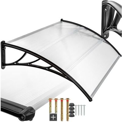 tectake ® Tettoia Marquise per Porta Esterna in Policarbonato Trasparente e Indeformabile Semplice e Veloce da Installare Tettoie Protezione Pioggia Porta d'ingresso Casa Finestra Vetrina 150 x 93 cm tectake ® Tettoia Marquise per Porta Esterna in Policarbonato Trasparente e Indeformabile Semplice e Veloce da Installare Tettoie Protezione Pioggia Porta d'ingresso Casa Finestra Vetrina 150 x 93 cm