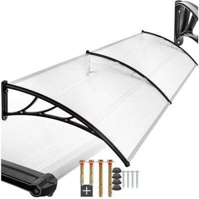 tectake ®, pensilina da esterno, tettoia per esterno, balcone, pergola addossata, resistente intemperie, plexiglass trasparente, tettoia per esterno in pvc, policarbonato trasparente 300 x 100 cm tectake ®, pensilina da esterno, tettoia per esterno, balcone, pergola addossata, resistente intemperie, plexiglass trasparente, tettoia per esterno in pvc, policarbonato trasparente 300 x 100 cm