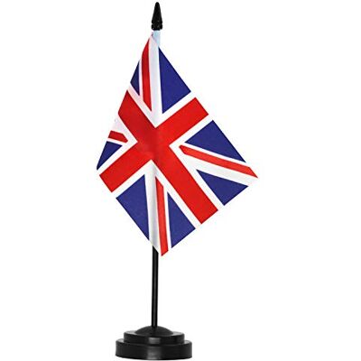 Anley UK Deluxe Desk Flag Set 6 x 4 pollici miniatura bandiera britannica da tavolo del Regno Unito con palo solido 12 "- colori vivaci e resistente allo sbiadimento base nera e punta a lancia Anley UK Deluxe Desk Flag Set 6 x 4 pollici miniatura bandiera britannica da tavolo del Regno Unito con palo solido 12 "- colori vivaci e resistente allo sbiadimento base nera e punta a lancia