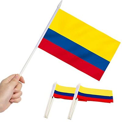 Anley Bandierina Colombia in Miniatura Mini Bandiere colombiane da 5 "x 8" Colori sbiaditi e Resistenti alla dissolvenza 5.5x8 Pollici Bandiera Stick Portatile con palo Solido Bianco 12 "e Punta Anley Bandierina Colombia in Miniatura Mini Bandiere colombiane da 5 "x 8" Colori sbiaditi e Resistenti alla dissolvenza 5.5x8 Pollici Bandiera Stick Portatile con palo Solido Bianco 12 "e Punta