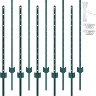 VEVOR Pali per Recinzione 121,92 cm in Metallo Resistente, 10 Pezzi Acciaio Robusto per Cortile, Prato, Fattorie e Recinzioni a Catena per Esterni, Verde VEVOR Pali per Recinzione 121,92 cm in Metallo Resistente, 10 Pezzi Acciaio Robusto per Cortile, Prato, Fattorie e Recinzioni a Catena per Esterni, Verde