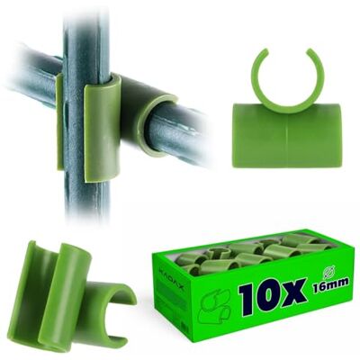 KADAX Raccordo per piante da 16 mm, 10 pezzi, fibbia a croce in plastica, connettore per pali da giardino, anelli di supporto per piante, accessori per serra KADAX Raccordo per piante da 16 mm, 10 pezzi, fibbia a croce in plastica, connettore per pali da giardino, anelli di supporto per piante, accessori per serra