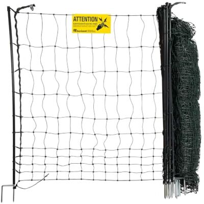 horizont easyLine recinzione per polli elettrica, 25 m x 105 cm, verde, 7 pali in PVC con doppia punta, rete mobile per pollame, recinto per polli horizont easyLine recinzione per polli elettrica, 25 m x 105 cm, verde, 7 pali in PVC con doppia punta, rete mobile per pollame, recinto per polli