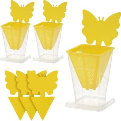 dobar ® Set di 3 trappole per mosche della frutta, per cucina e casa, con adesivo e dispositivo di trappola riutilizzabile, contro mosche della frutta, frutta e aceto dobar ® Set di 3 trappole per mosche della frutta, per cucina e casa, con adesivo e dispositivo di trappola riutilizzabile, contro mosche della frutta, frutta e aceto