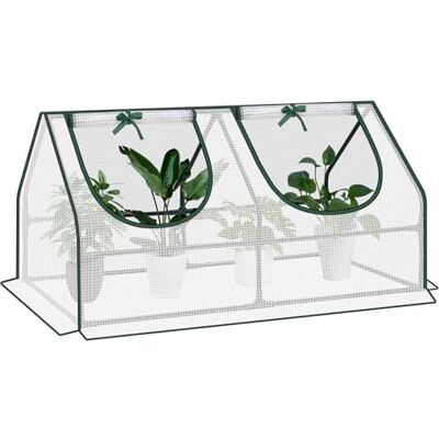 WOLTU Serra Svernamento PE, Telo Rinforzato, 2 Finestre, Bianco 120x60x60cm Tubo di Acciaio; Avvolgibili; Telaio; Giardino; Impermeabile WOLTU Serra Svernamento PE, Telo Rinforzato, 2 Finestre, Bianco 120x60x60cm Tubo di Acciaio; Avvolgibili; Telaio; Giardino; Impermeabile
