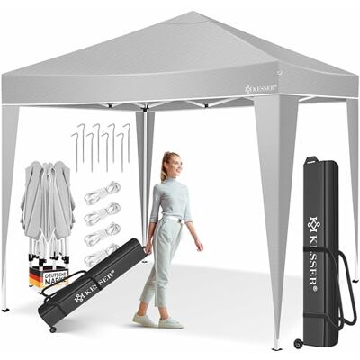 KESSER ® Gazebo Pieghevole 3x3m Pop-Up Regolabile in Altezza Stabile Impermeabile Resistente all’Inverno Protezione UV 50+ Inclusa Borsa con Ruote & Ancoraggio al Suolo Grigio KESSER ® Gazebo Pieghevole 3x3m Pop-Up Regolabile in Altezza Stabile Impermeabile Resistente all’Inverno Protezione UV 50+ Inclusa Borsa con Ruote & Ancoraggio al Suolo Grigio