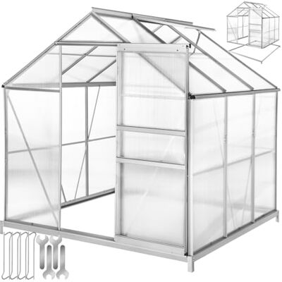 tectake ® Serra da Giardino con Telaio in Alluminio Anodizzato, Serra per Orto con Lastre Termoisolanti, Serra con Porta Scorrevole, Finestra a Tetto per Ventilazione, Base Stabile, 190x185x195 cm tectake ® Serra da Giardino con Telaio in Alluminio Anodizzato, Serra per Orto con Lastre Termoisolanti, Serra con Porta Scorrevole, Finestra a Tetto per Ventilazione, Base Stabile, 190x185x195 cm
