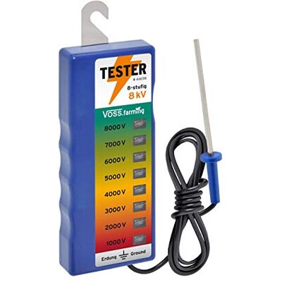 Voss Misuratore di Tensione elettrica 8 KV, con 8 opzioni di voltaggio (da 1000 V a 8000 V) Voss Misuratore di Tensione elettrica 8 KV, con 8 opzioni di voltaggio (da 1000 V a 8000 V)
