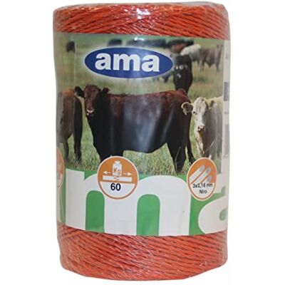 AMA Bobina Filo Elettrificato Arancione 250 m – 3 Conduttori in Acciaio, Ideale per Recinzioni Elettriche in Zootecnia, Resistenza Fino a 60 kg, Made in Portugal AMA Bobina Filo Elettrificato Arancione 250 m – 3 Conduttori in Acciaio, Ideale per Recinzioni Elettriche in Zootecnia, Resistenza Fino a 60 kg, Made in Portugal