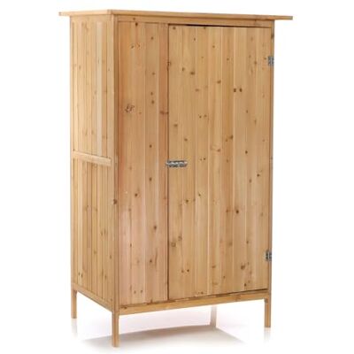 Wiltec Armadio da giardino a un'anta in legno Capanno degli attrezzi per esterno 92 x 57 x 154 cm Wiltec Armadio da giardino a un'anta in legno Capanno degli attrezzi per esterno 92 x 57 x 154 cm