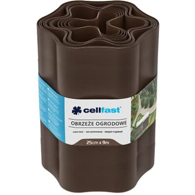 Cellfast Bordo ondulato per aiuole da giardino, in plastica, 25 cm x 9 m (marrone) Cellfast Bordo ondulato per aiuole da giardino, in plastica, 25 cm x 9 m (marrone)